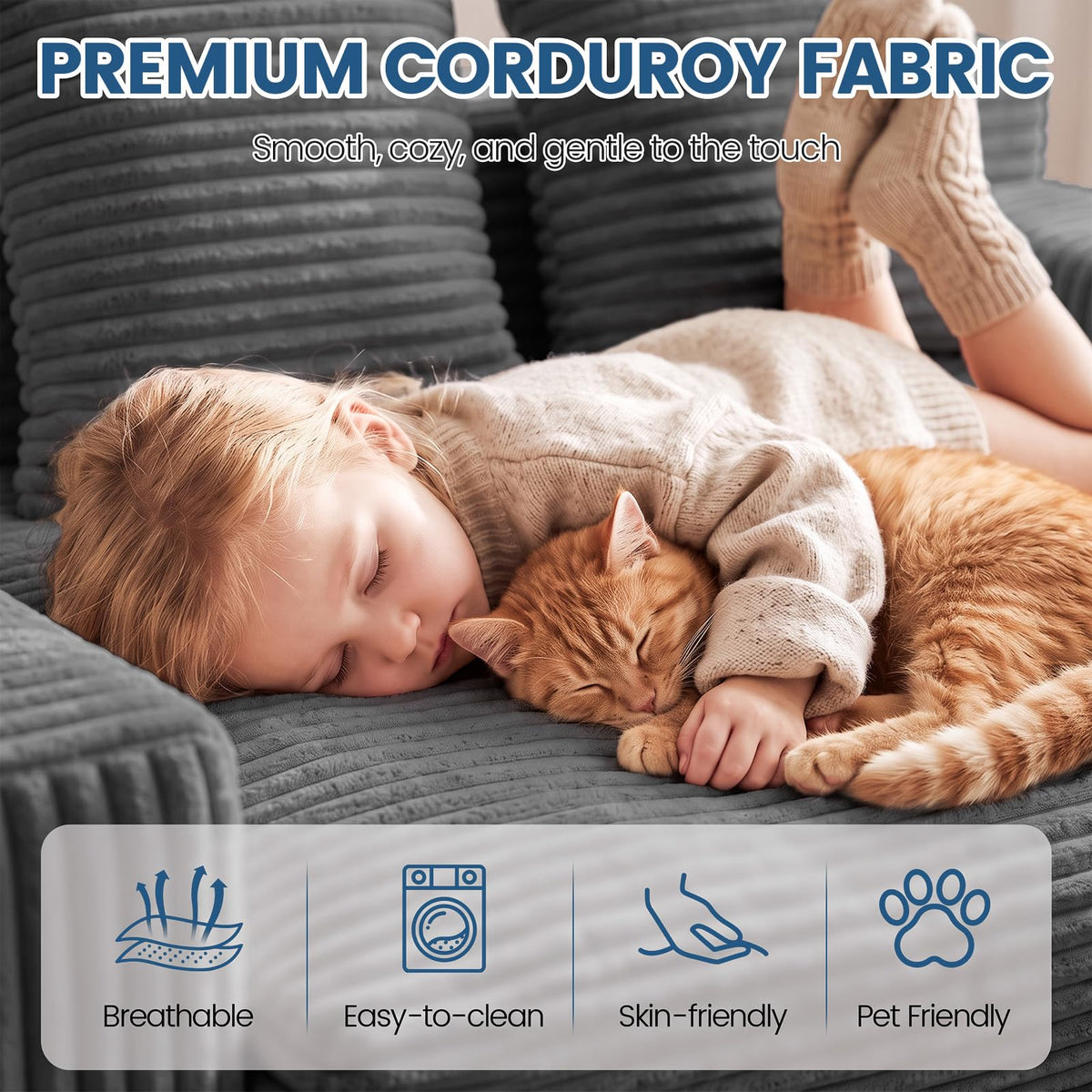 Boneless Couches for Living Room, 2 Seater Boneless Loveseat Sofa, Premium Memory Foam Couch in a Box, Cozy Bean Bag Couch, Lazy Floor Sofa & Loveseat for Bedroom Office Lounge Apartment,Beige