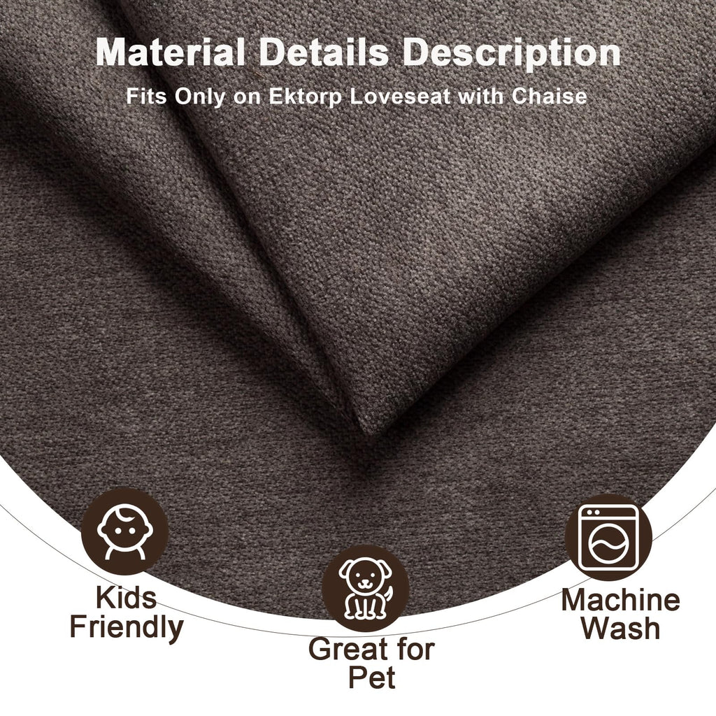 Ektorp 3 Seat Sofa Cover Slipcover Replacement Made for IKEA Ektorp 3 Seat Sofa Cover, Couch Cover Not Include The Sofa Body,Khaki