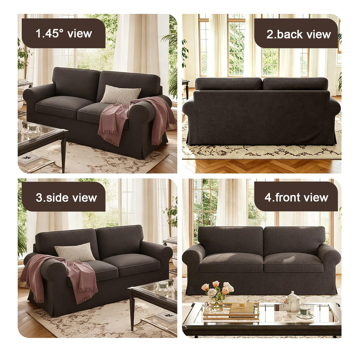 Ektorp 3 Seat Sofa Cover Slipcover Replacement Made for IKEA Ektorp 3 Seat Sofa Cover, Couch Cover Not Include The Sofa Body,Khaki