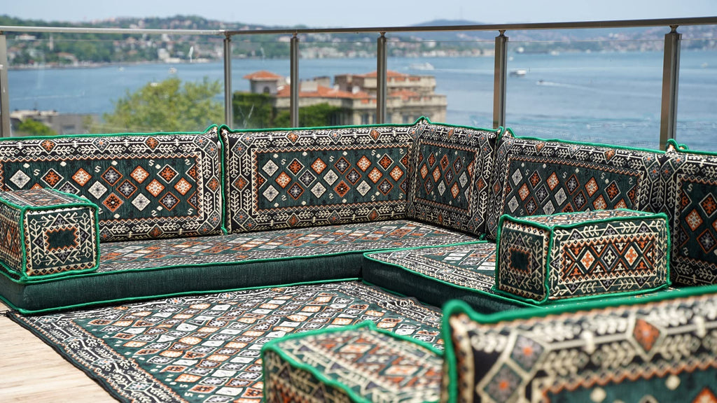 arabicsofa U Shaped Traditional Floor Sofa Majlis Seatingâ Modular Turkish Moroccan Jalsa Set with Washable Covers