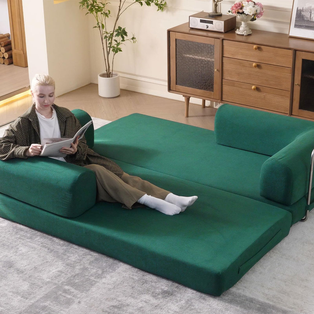 WHGBJA 79" 5 in 1 Convertible Sofa Bed Couch, Modular Sectional, Loveseat