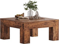 LUMTOK 35" inch Wooden Square Coffee Table for Living Room,Modern Farmhouse