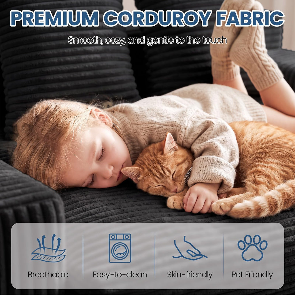 Boneless Couches for Living Room, 2 Seater Boneless Loveseat Sofa, Premium Memory Foam Couch in a Box, Cozy Bean Bag Couch, Lazy Floor Sofa & Loveseat for Bedroom Office Lounge Apartment,Beige