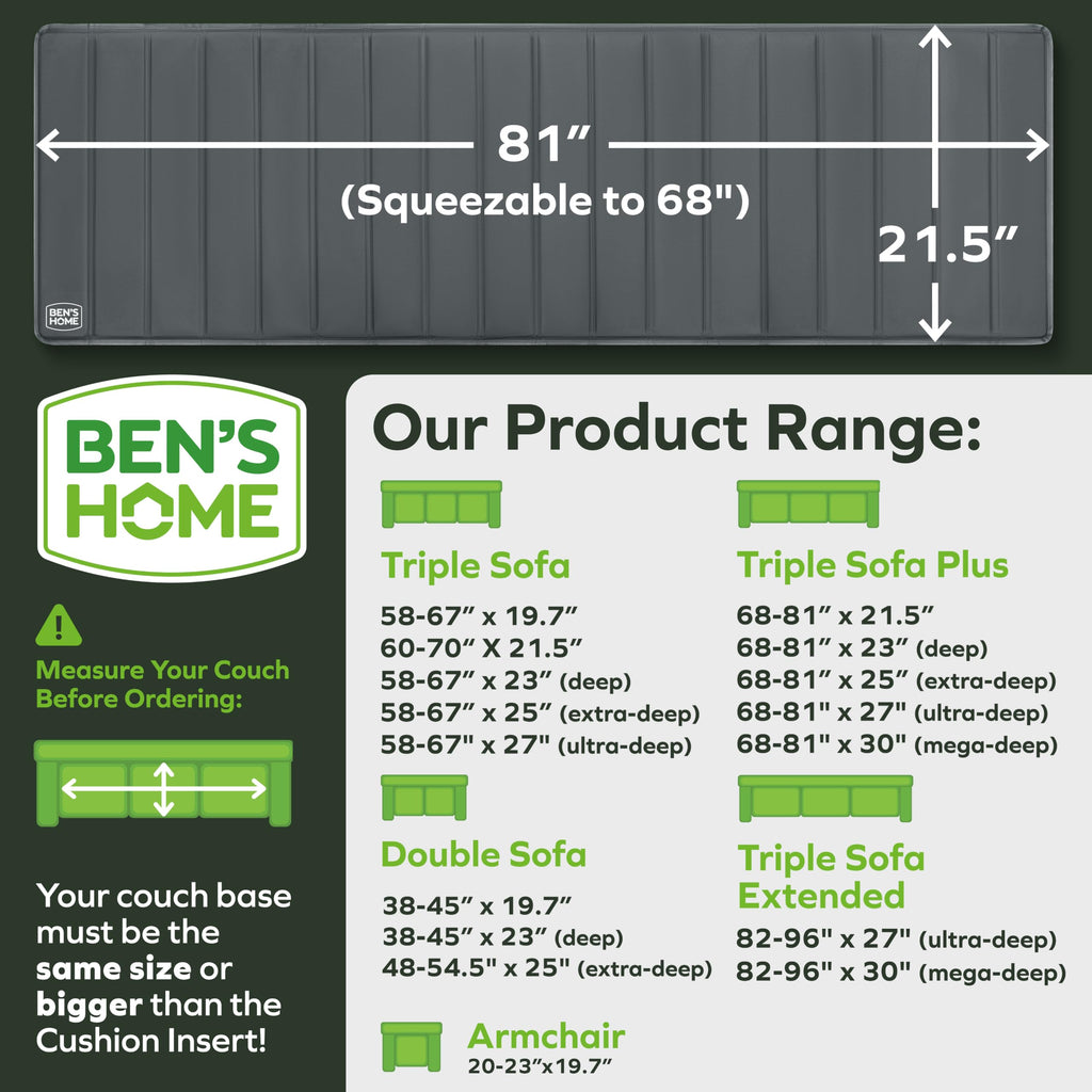 BEN'SHOME Deep Seat Couch Cushion Support Board, Sagging Sofa 68-81" x 30"