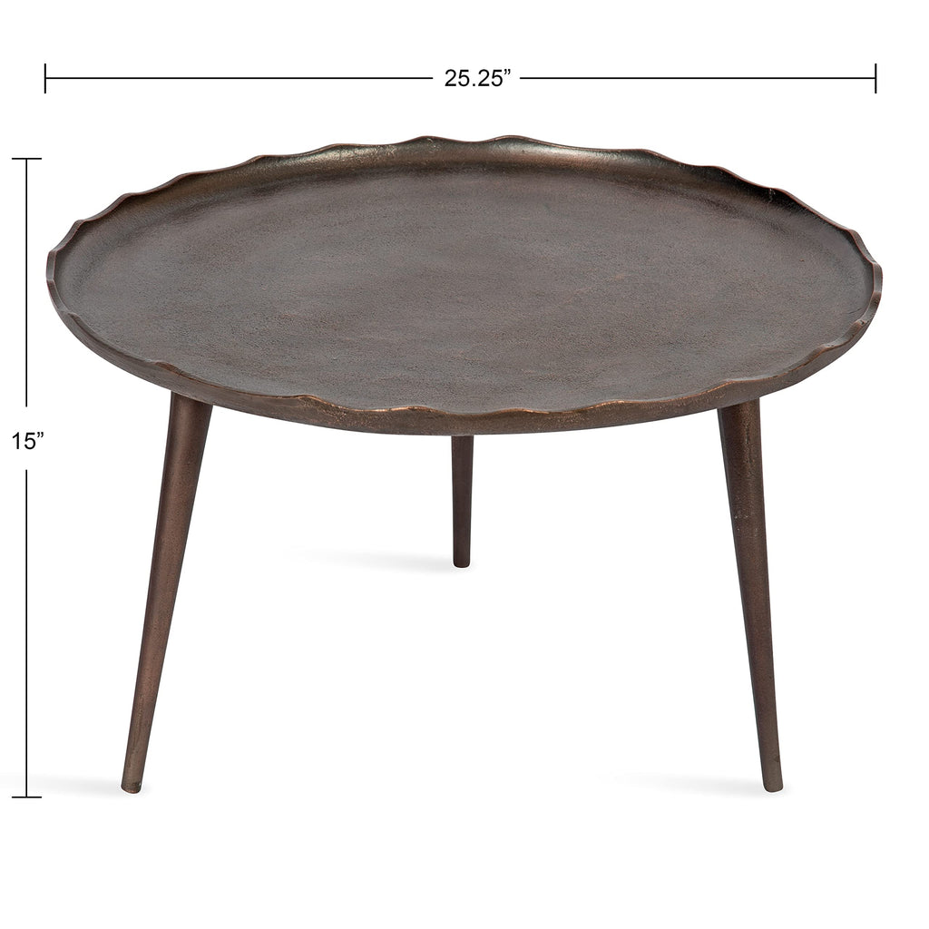 Kate and Laurel Alessia Modern Coffee Table, 26 x 26 x 15, Gold, Metal Coffee Table with Antique Detailing for Storage and Display