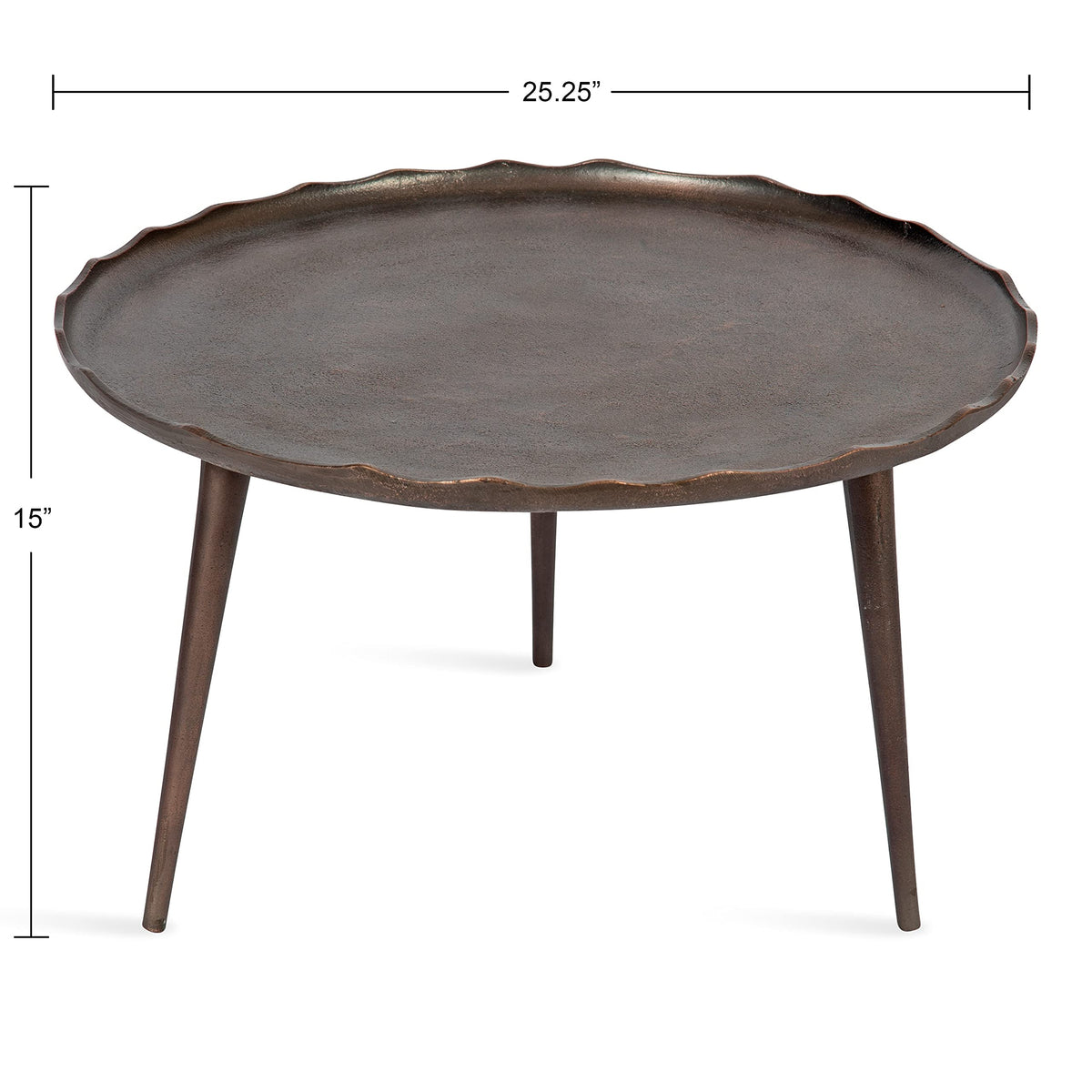 Kate and Laurel Alessia Modern Coffee Table, 26 x 26 x 15, Gold, Metal Coffee Table with Antique Detailing for Storage and Display