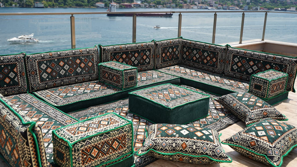 arabicsofa U Shaped Traditional Floor Sofa Majlis Seatingâ Modular Turkish Moroccan Jalsa Set with Washable Covers