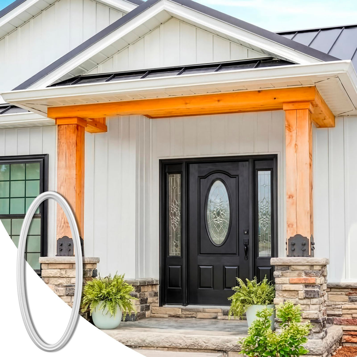 Pushglossy 20'' x 36'' Entry Door Frame Insert Only Replacement Kit