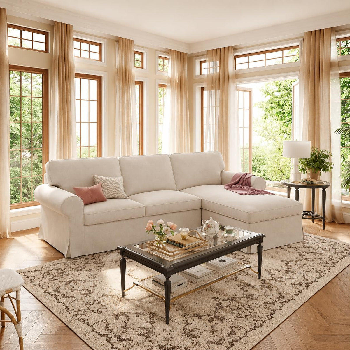 Ektorp 3 Seat Sofa Cover Slipcover Replacement Made for IKEA Ektorp 3 Seat Sofa Cover, Couch Cover Not Include The Sofa Body,Khaki
