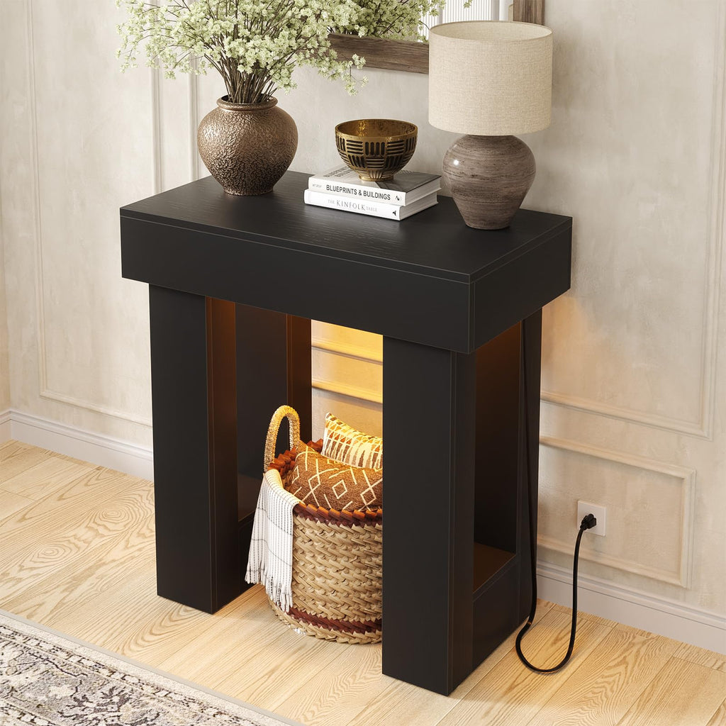 Unikito 63" Console Table with Sensor Light & AC Outlets with USB-C Ports