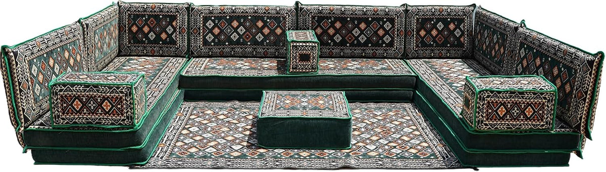 arabicsofa U Shaped Traditional Floor Sofa Majlis Seatingâ Modular Turkish Moroccan Jalsa Set with Washable Covers