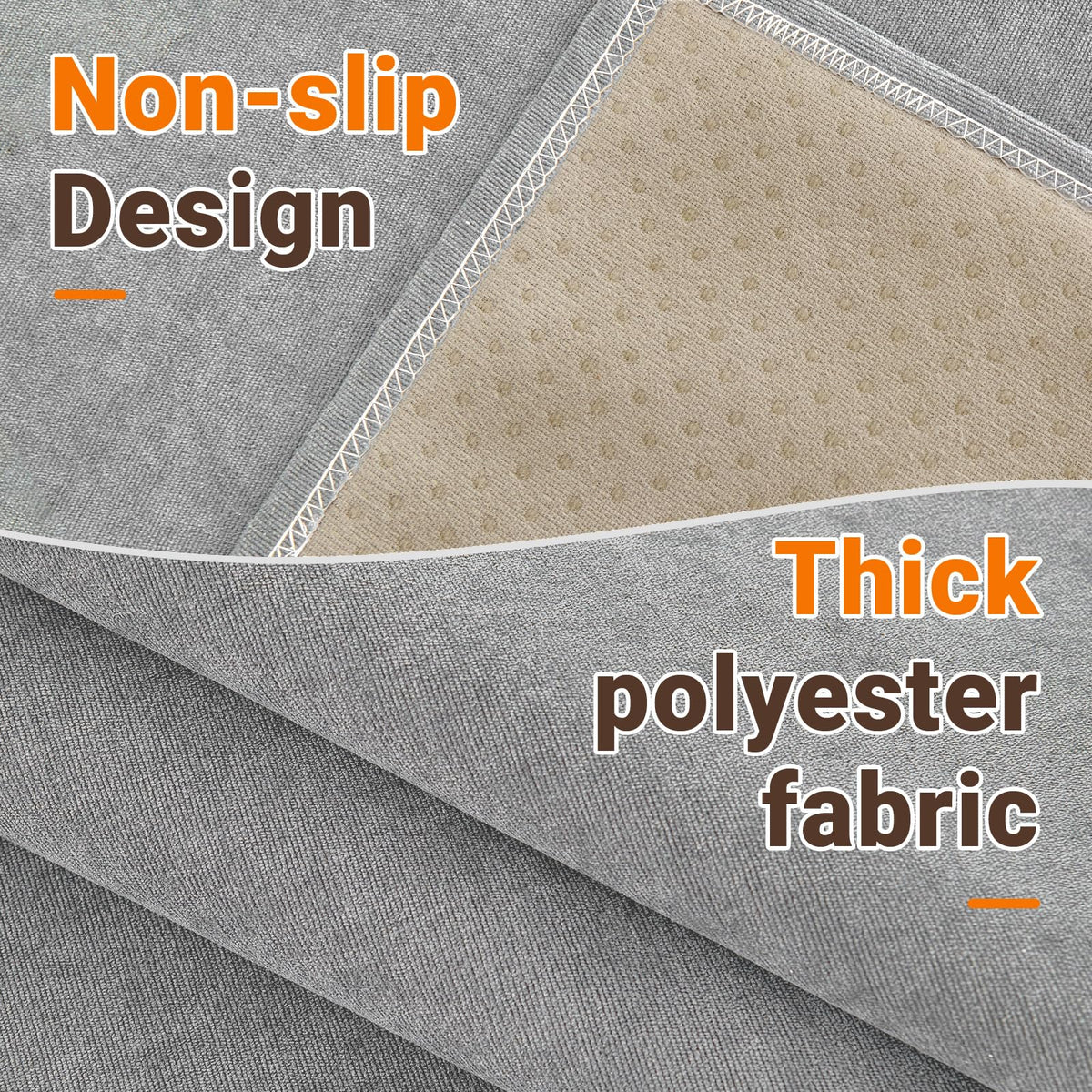 Deep Dream Sectional Couch Covers U Shape, 3 Pieces Waterproof Sofa Cover for Sectional Sofa, Non Slip U Shaped Couch Cover with Chaise Lounge for Dogs Pets, Dark Grey (2PCS 110"x63" + 1PCS 90"x71")