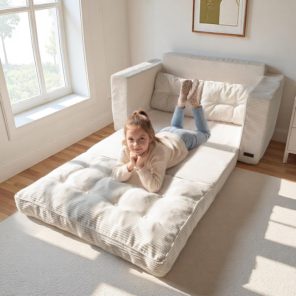 MAXYOYO Convertible Sofa Bed, Pull Out Loveseat Sofa Couch