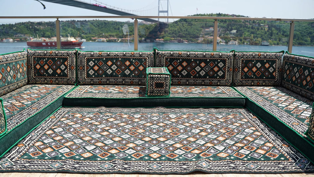 arabicsofa U Shaped Traditional Floor Sofa Majlis Seatingâ Modular Turkish Moroccan Jalsa Set with Washable Covers