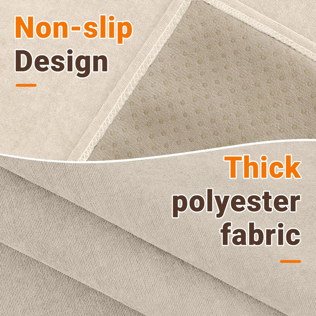 Deep Dream Sectional Couch Covers U Shape, 3 Pieces Waterproof Sofa Cover for Sectional Sofa, Non Slip U Shaped Couch Cover with Chaise Lounge for Dogs Pets, Dark Grey (2PCS 110"x63" + 1PCS 90"x71")