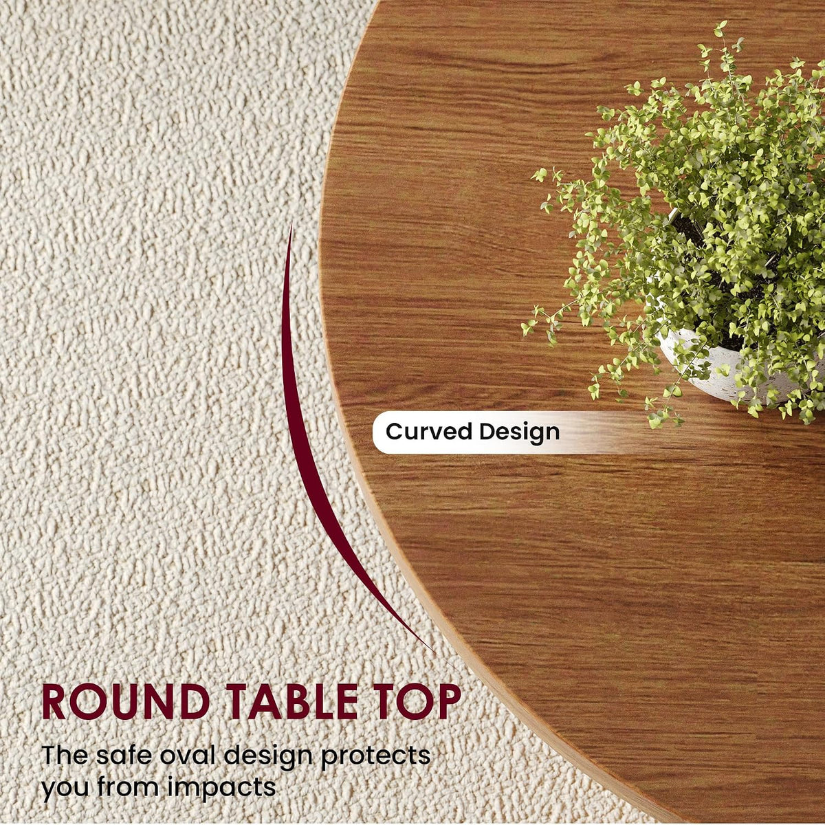 31.5'' Round Coffee Table, Modern Center Table for Living Room