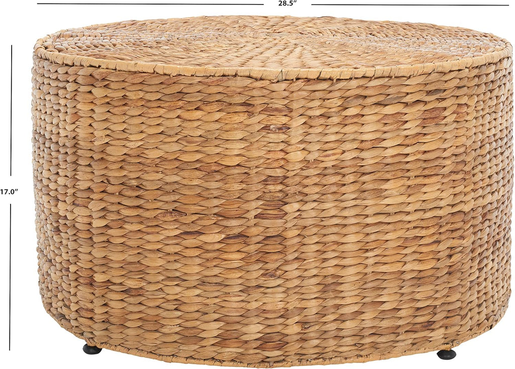 SAFAVIEH Jesse Rattan Coffee Table, 29.9" Coastal Natural SEA7035A