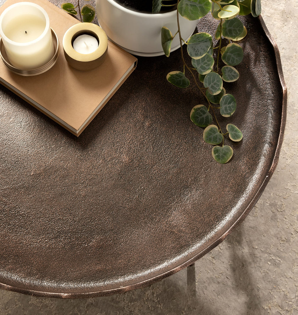 Kate and Laurel Alessia Modern Coffee Table, 26 x 26 x 15, Gold, Metal Coffee Table with Antique Detailing for Storage and Display