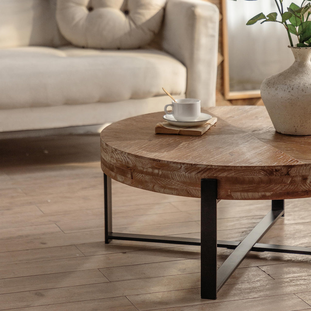 32" Tempered Glass Round Coffee Table Modern Chrome Frame Acrylic Legs Circle Living Room Center Tables